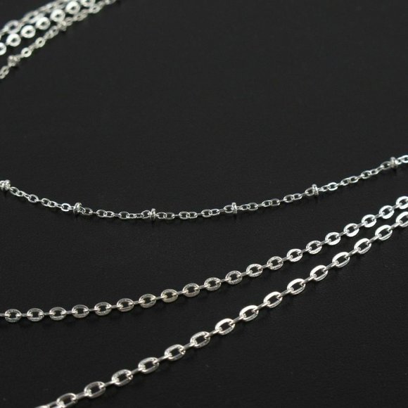 Trendy Elegant Silver Multi layer crystal necklace - Picture 3 of 3